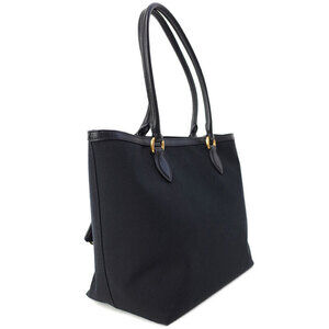 Prada canvas tote trim black bag jacquard leather